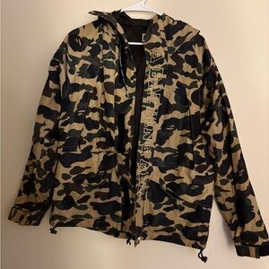Bape Camouflage Ski Jacket - Black and Tan